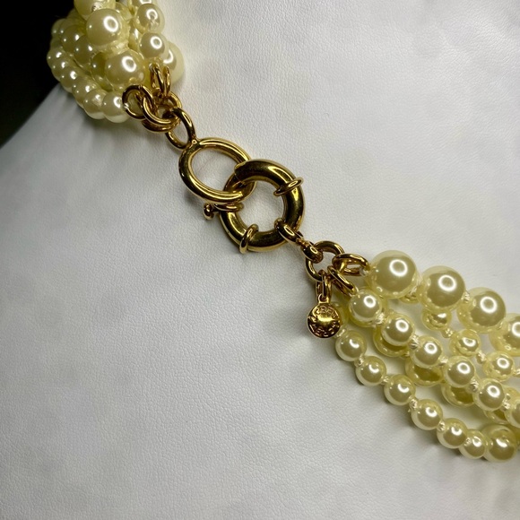 J. Crew Multi-strand Off White Faux Pearl Necklace bundle Brown Faceted Beaded - Picture 12 of 17